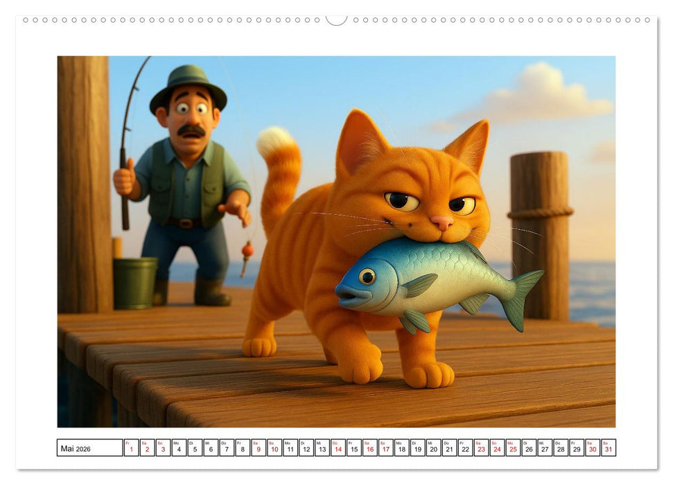 Katzen würden Fische kaufen (CALVENDO Premium Wandkalender 2026)