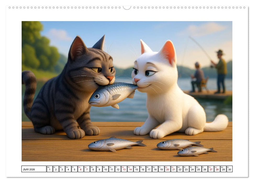 Katzen würden Fische kaufen (CALVENDO Premium Wandkalender 2026)