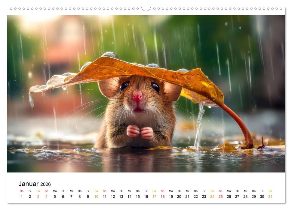 Regen? Na und! Mäuse (CALVENDO Wandkalender 2026)