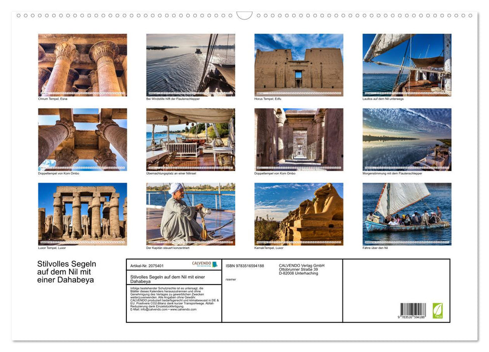Stilvolles Segeln auf dem Nil mit einer Dahabeya (CALVENDO Wandkalender 2026)