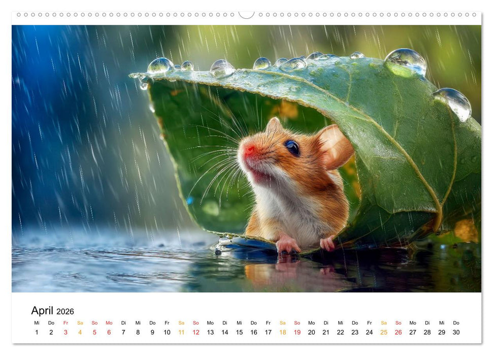 Regen? Na und! Mäuse (CALVENDO Premium Wandkalender 2026)
