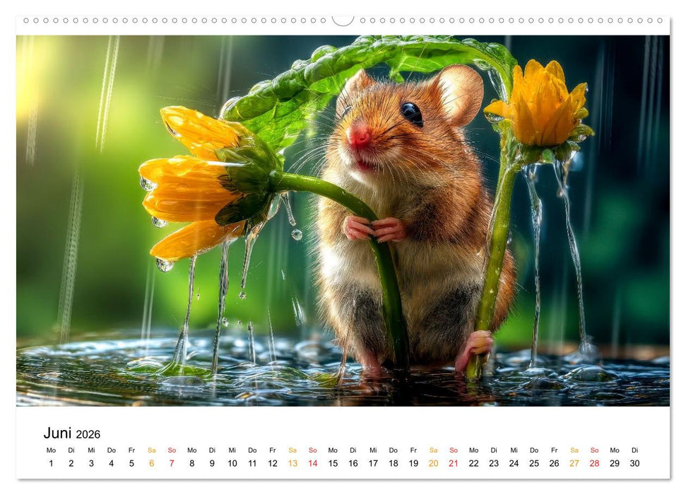 Regen? Na und! Mäuse (CALVENDO Premium Wandkalender 2026)