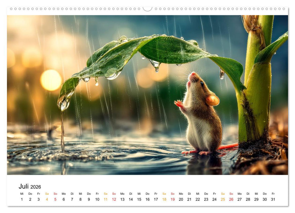 Regen? Na und! Mäuse (CALVENDO Premium Wandkalender 2026)