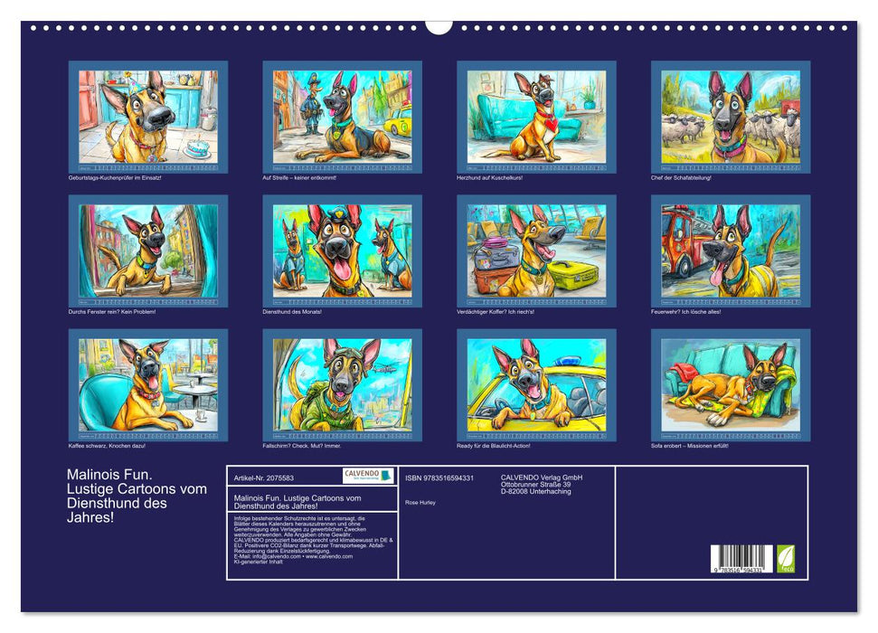 Malinois Fun. Lustige Cartoons vom Diensthund des Jahres! (CALVENDO Wandkalender 2026)