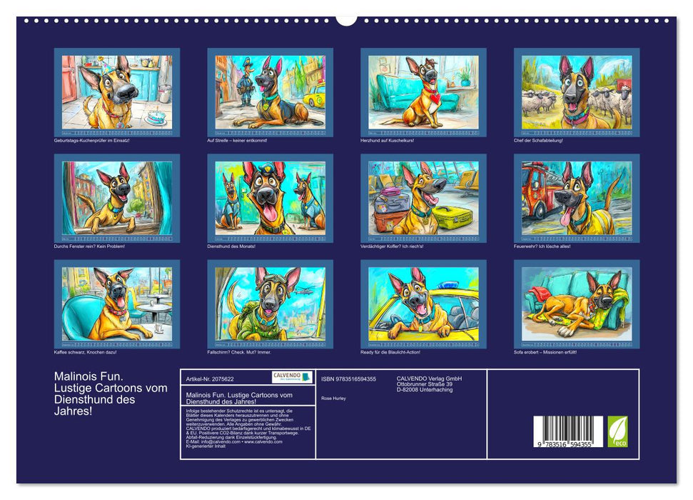 Malinois Fun. Lustige Cartoons vom Diensthund des Jahres! (CALVENDO Premium Wandkalender 2026)