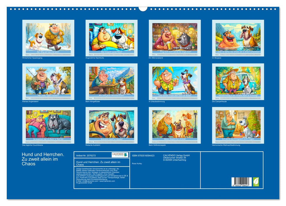 Hund und Herrchen. Zu zweit allein im Chaos (CALVENDO Wandkalender 2026)