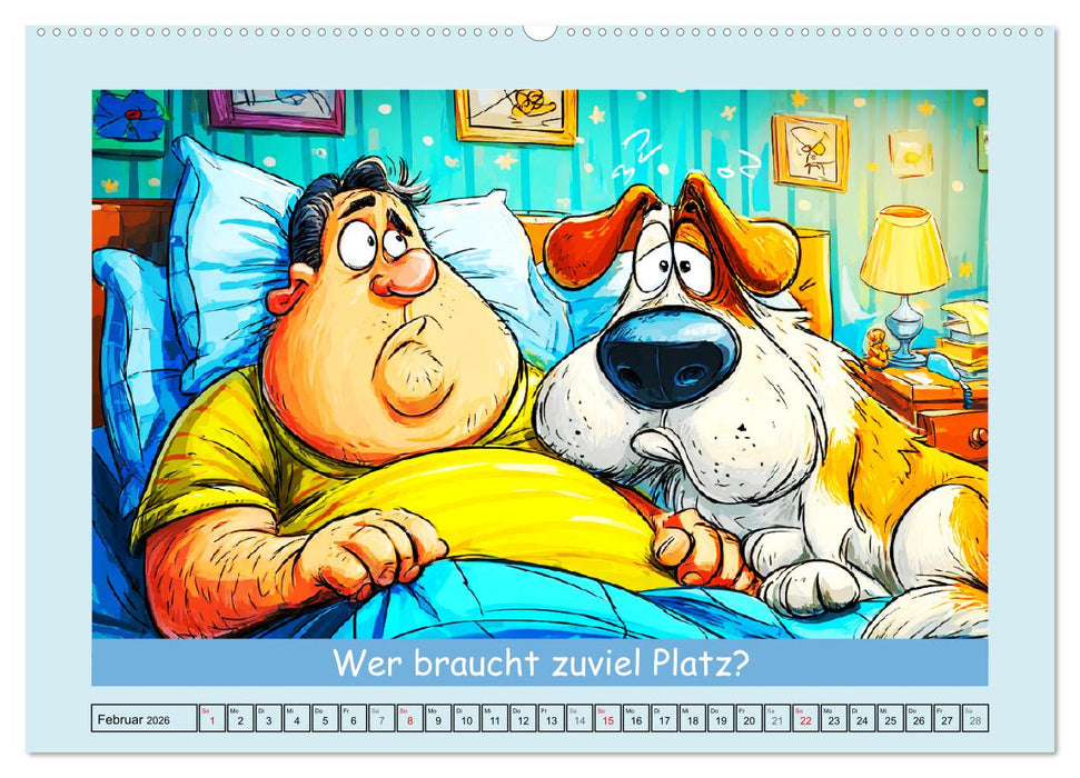 Hund und Herrchen. Zu zweit allein im Chaos (CALVENDO Wandkalender 2026)