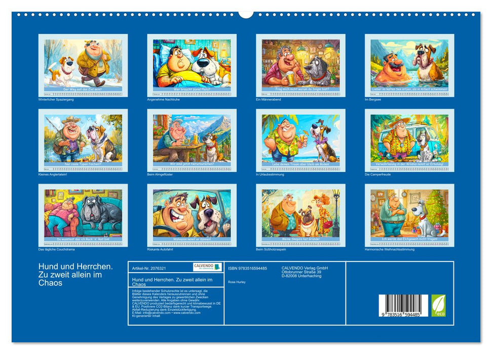 Hund und Herrchen. Zu zweit allein im Chaos (CALVENDO Premium Wandkalender 2026)