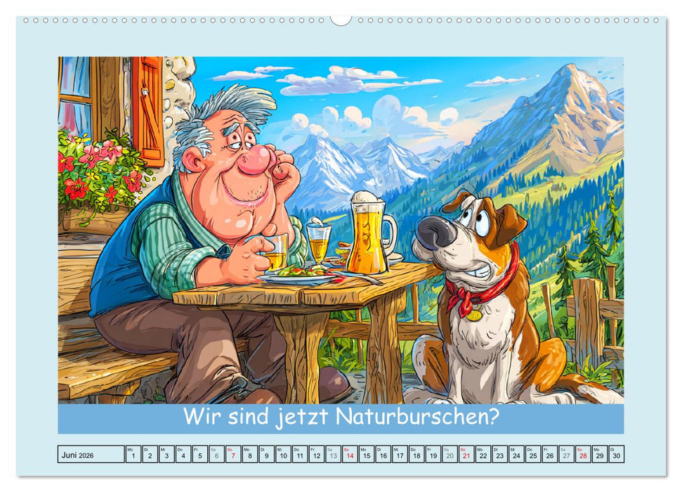 Hund und Herrchen. Zu zweit allein im Chaos (CALVENDO Premium Wandkalender 2026)