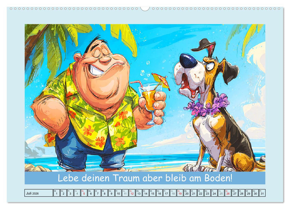 Hund und Herrchen. Zu zweit allein im Chaos (CALVENDO Premium Wandkalender 2026)