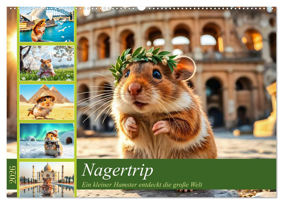 Nagertrip - Ein kleiner Hamster entdeckt die große Welt (CALVENDO Wandkalender 2026)