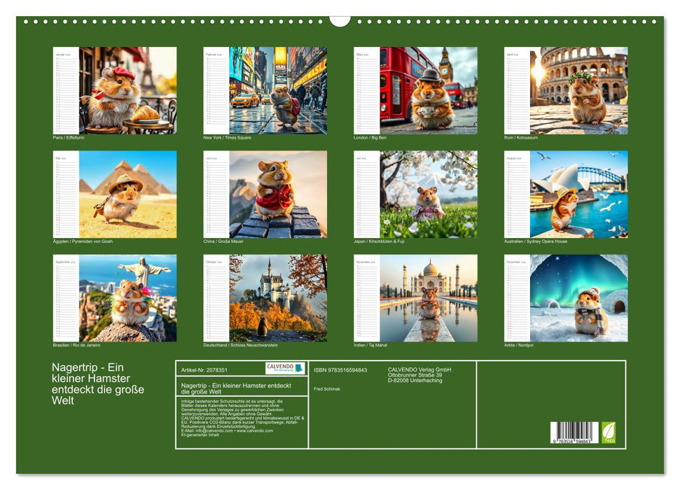 Nagertrip - Ein kleiner Hamster entdeckt die große Welt (CALVENDO Wandkalender 2026)