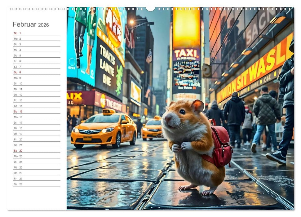 Nagertrip - Ein kleiner Hamster entdeckt die große Welt (CALVENDO Wandkalender 2026)