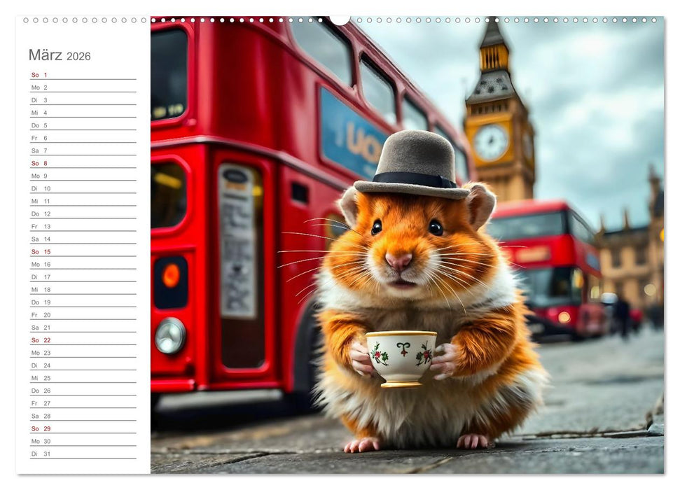 Nagertrip - Ein kleiner Hamster entdeckt die große Welt (CALVENDO Wandkalender 2026)
