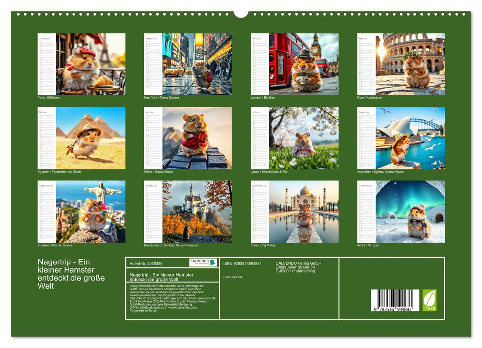 Nagertrip - Ein kleiner Hamster entdeckt die große Welt (CALVENDO Premium Wandkalender 2026)