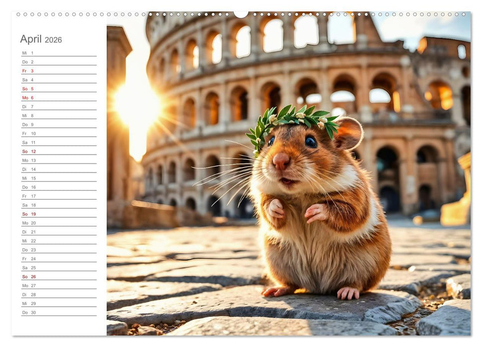 Nagertrip - Ein kleiner Hamster entdeckt die große Welt (CALVENDO Premium Wandkalender 2026)