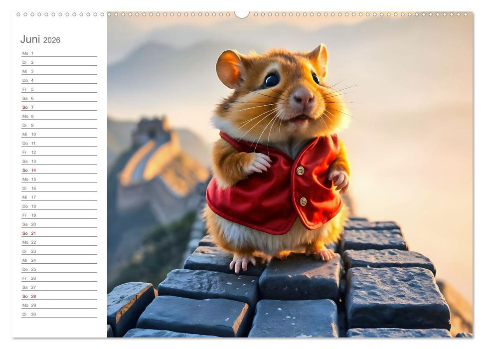 Nagertrip - Ein kleiner Hamster entdeckt die große Welt (CALVENDO Premium Wandkalender 2026)