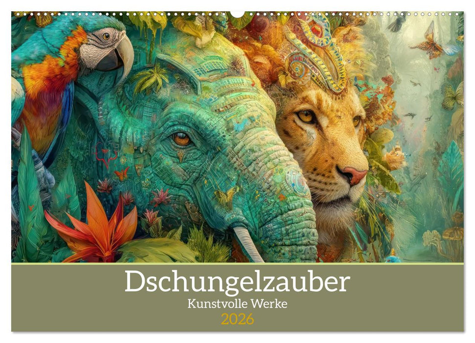 Dschungelzauber - Kunstvolle Werke (CALVENDO Wandkalender 2026)