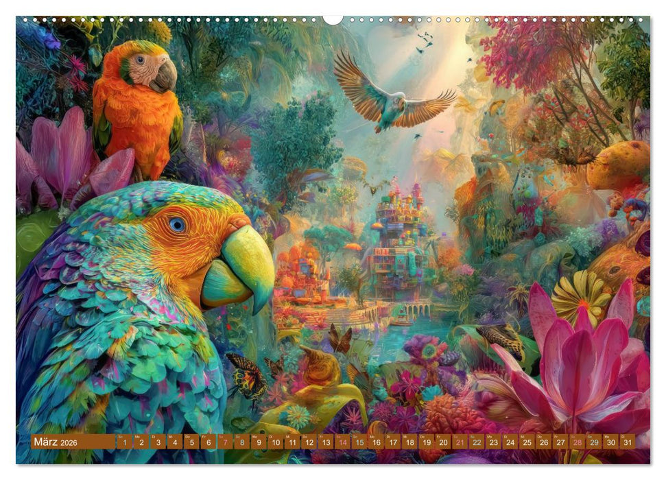 Dschungelzauber - Kunstvolle Werke (CALVENDO Wandkalender 2026)