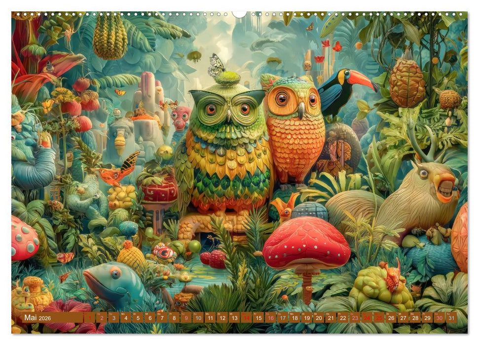 Dschungelzauber - Kunstvolle Werke (CALVENDO Wandkalender 2026)