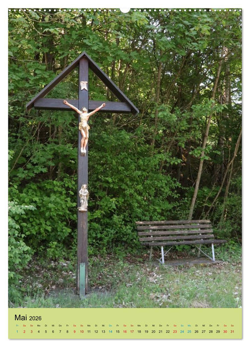 Wegkreuze - christliche Symbole am Wegesrand (CALVENDO Premium Wandkalender 2026)