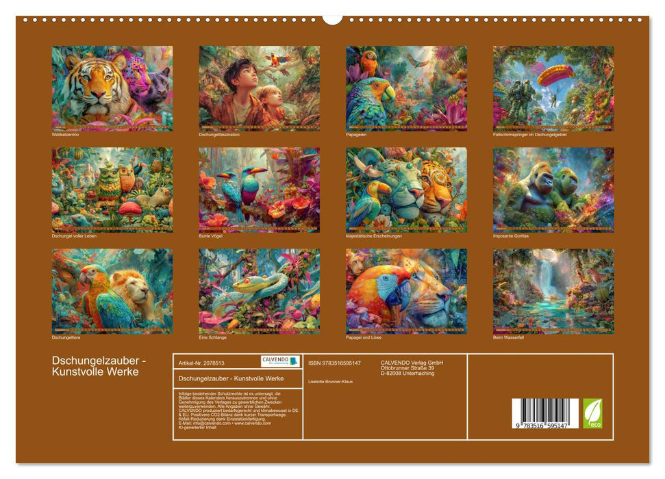 Dschungelzauber - Kunstvolle Werke (CALVENDO Premium Wandkalender 2026)