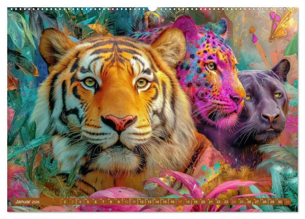 Dschungelzauber - Kunstvolle Werke (CALVENDO Premium Wandkalender 2026)