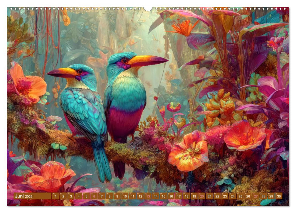 Dschungelzauber - Kunstvolle Werke (CALVENDO Premium Wandkalender 2026)