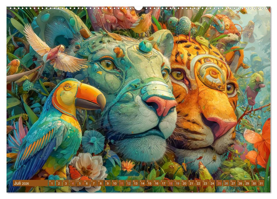 Dschungelzauber - Kunstvolle Werke (CALVENDO Premium Wandkalender 2026)