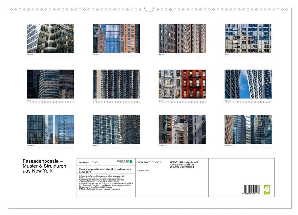 Fassadenpoesie – Muster & Strukturen aus New York (CALVENDO Wandkalender 2026)