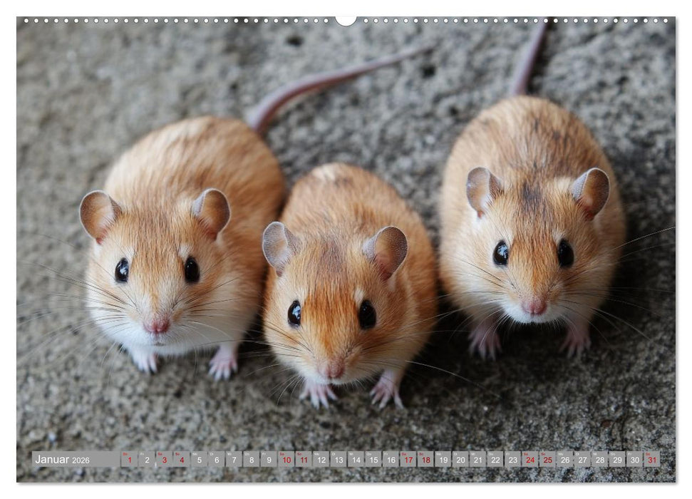 Maus im Haus - der Gerbil Kalender (CALVENDO Wandkalender 2026)