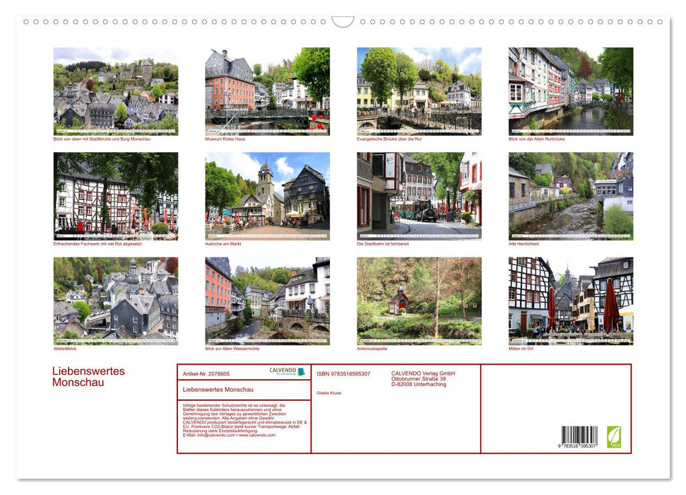 Liebenswertes Monschau (CALVENDO Wandkalender 2026)