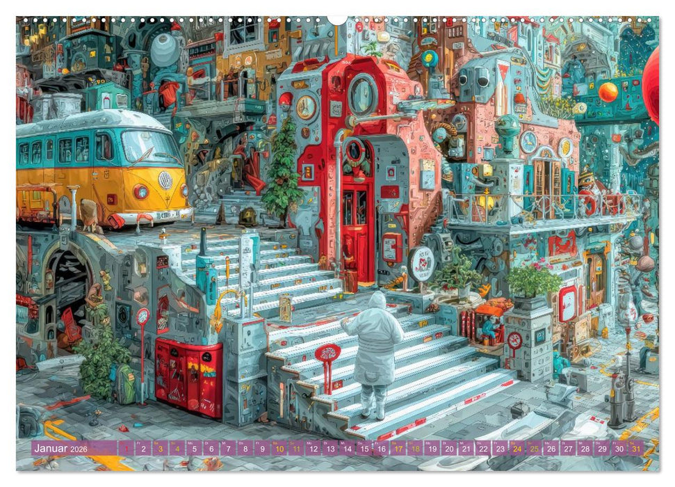 Stadtleben - Mit leicht schrulligen Bewohnern (CALVENDO Wandkalender 2026)