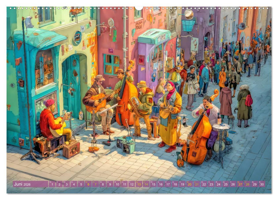 Stadtleben - Mit leicht schrulligen Bewohnern (CALVENDO Wandkalender 2026)