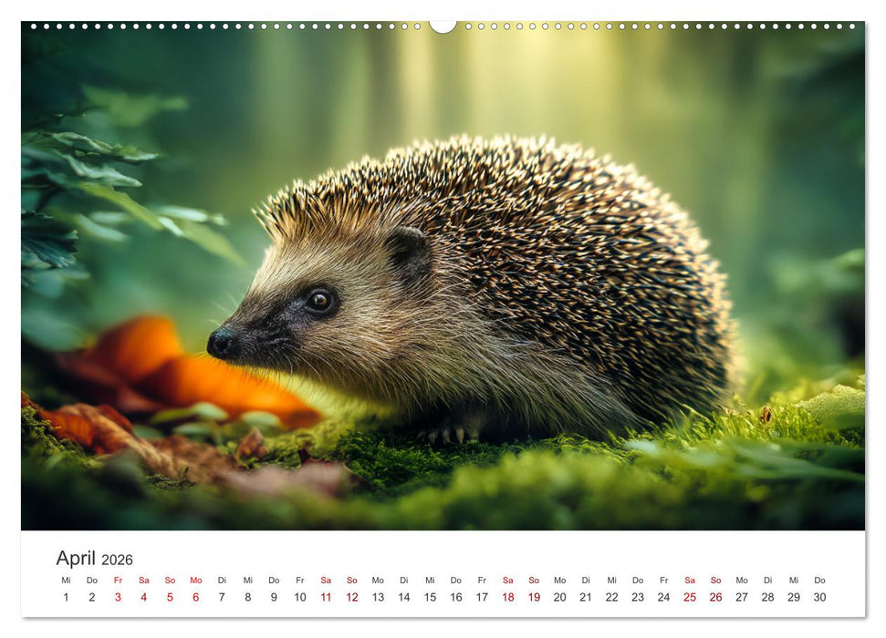 Rund, stachlig, munter - Ein Jahr mit Igeln (CALVENDO Wandkalender 2026)