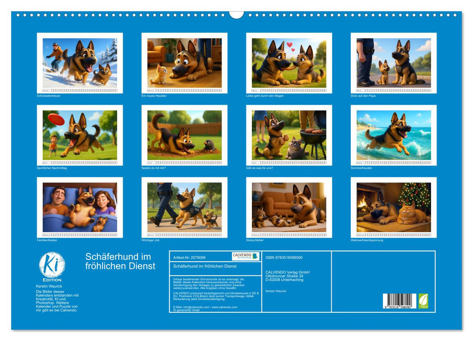 Schäferhund im fröhlichen Dienst (CALVENDO Wandkalender 2026)