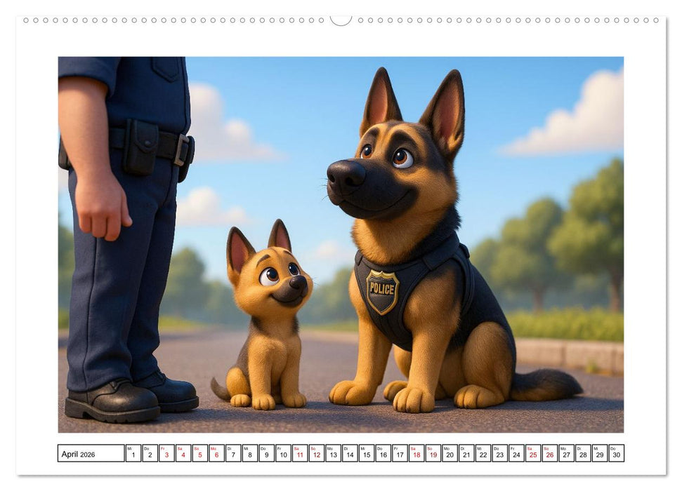Schäferhund im fröhlichen Dienst (CALVENDO Wandkalender 2026)