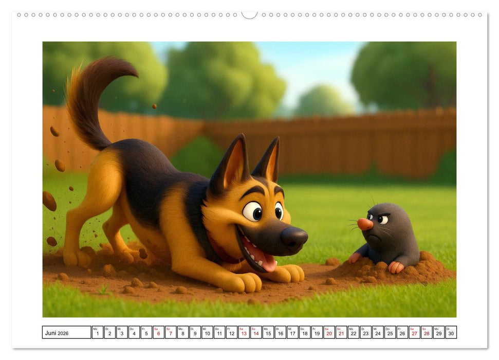 Schäferhund im fröhlichen Dienst (CALVENDO Wandkalender 2026)