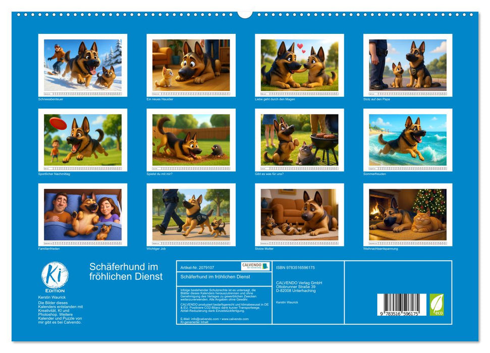 Schäferhund im fröhlichen Dienst (CALVENDO Premium Wandkalender 2026)