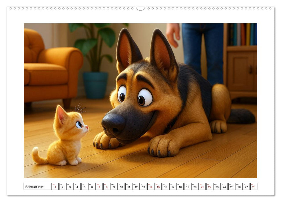Schäferhund im fröhlichen Dienst (CALVENDO Premium Wandkalender 2026)