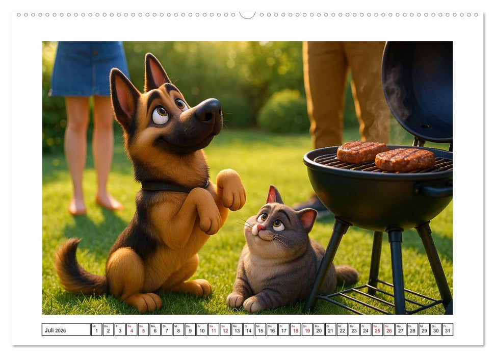 Schäferhund im fröhlichen Dienst (CALVENDO Premium Wandkalender 2026)