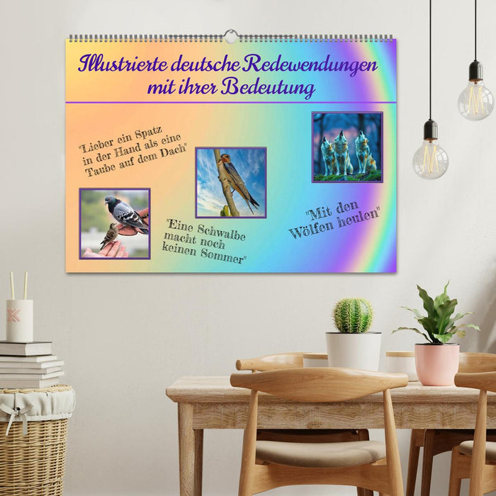 Illustrierte deutsche Redewendungen mit ihrer Bedeutung (CALVENDO Wandkalender 2026)