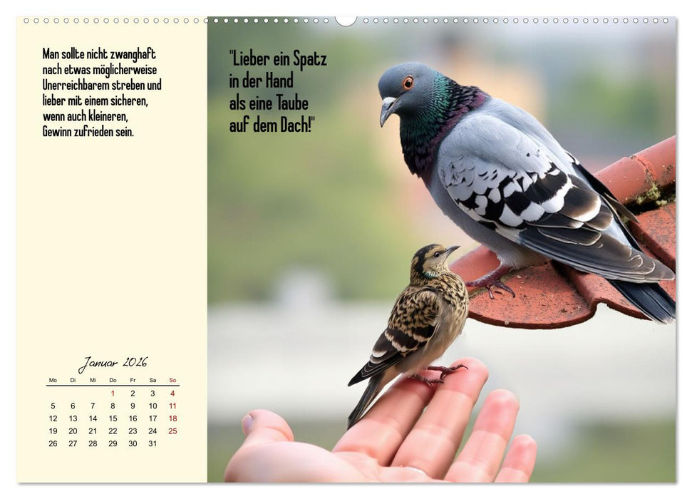 Illustrierte deutsche Redewendungen mit ihrer Bedeutung (CALVENDO Wandkalender 2026)