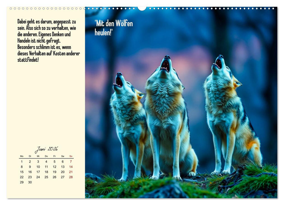 Illustrierte deutsche Redewendungen mit ihrer Bedeutung (CALVENDO Wandkalender 2026)