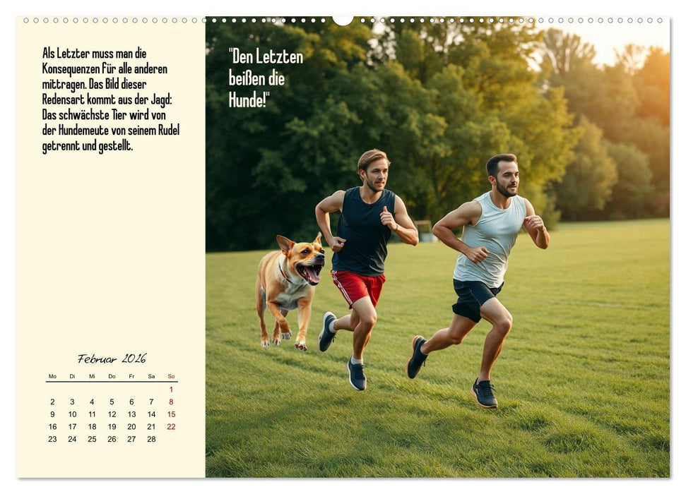 Illustrierte deutsche Redewendungen mit ihrer Bedeutung (CALVENDO Premium Wandkalender 2026)
