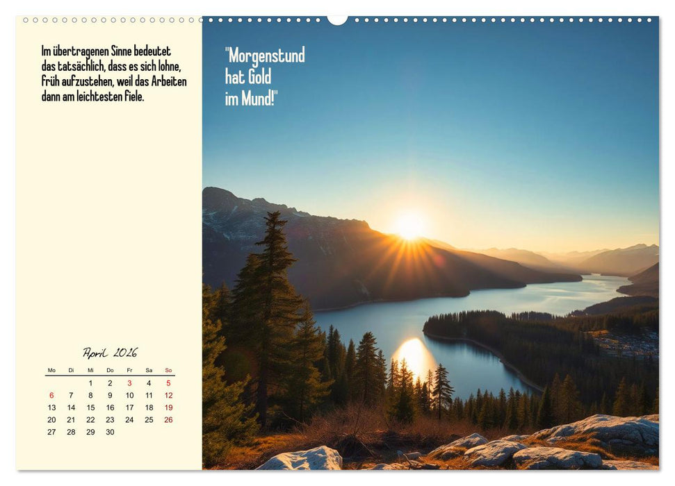 Illustrierte deutsche Redewendungen mit ihrer Bedeutung (CALVENDO Premium Wandkalender 2026)