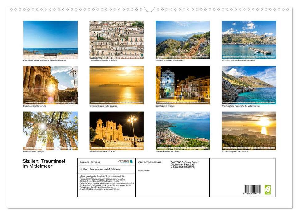 Sizilien: Trauminsel im Mittelmeer (CALVENDO Wandkalender 2026)