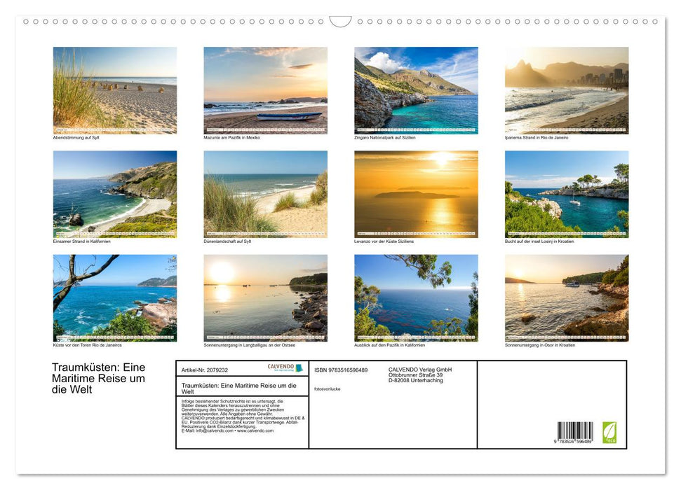 Traumküsten: Eine Maritime Reise um die Welt (CALVENDO Wandkalender 2026)