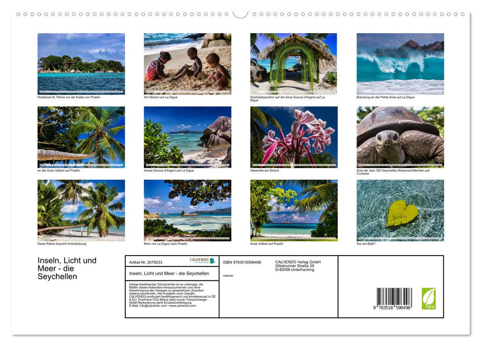 Inseln, Licht und Meer - die Seychellen (CALVENDO Premium Wandkalender 2026)