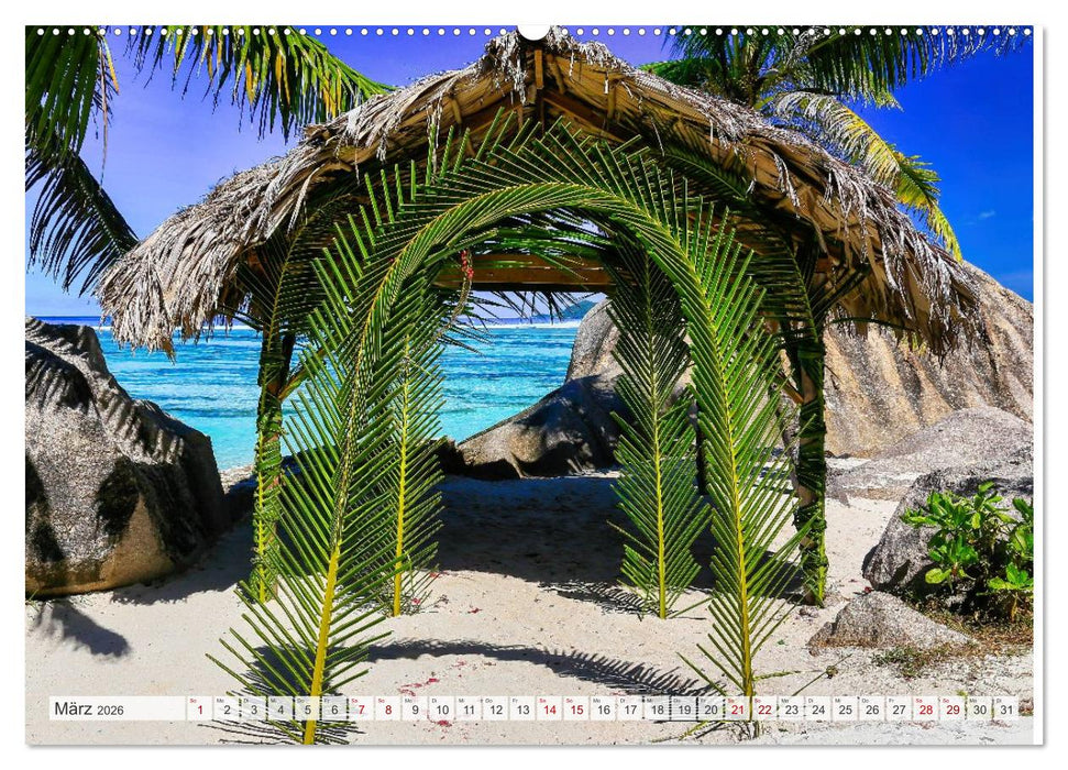 Inseln, Licht und Meer - die Seychellen (CALVENDO Premium Wandkalender 2026)
